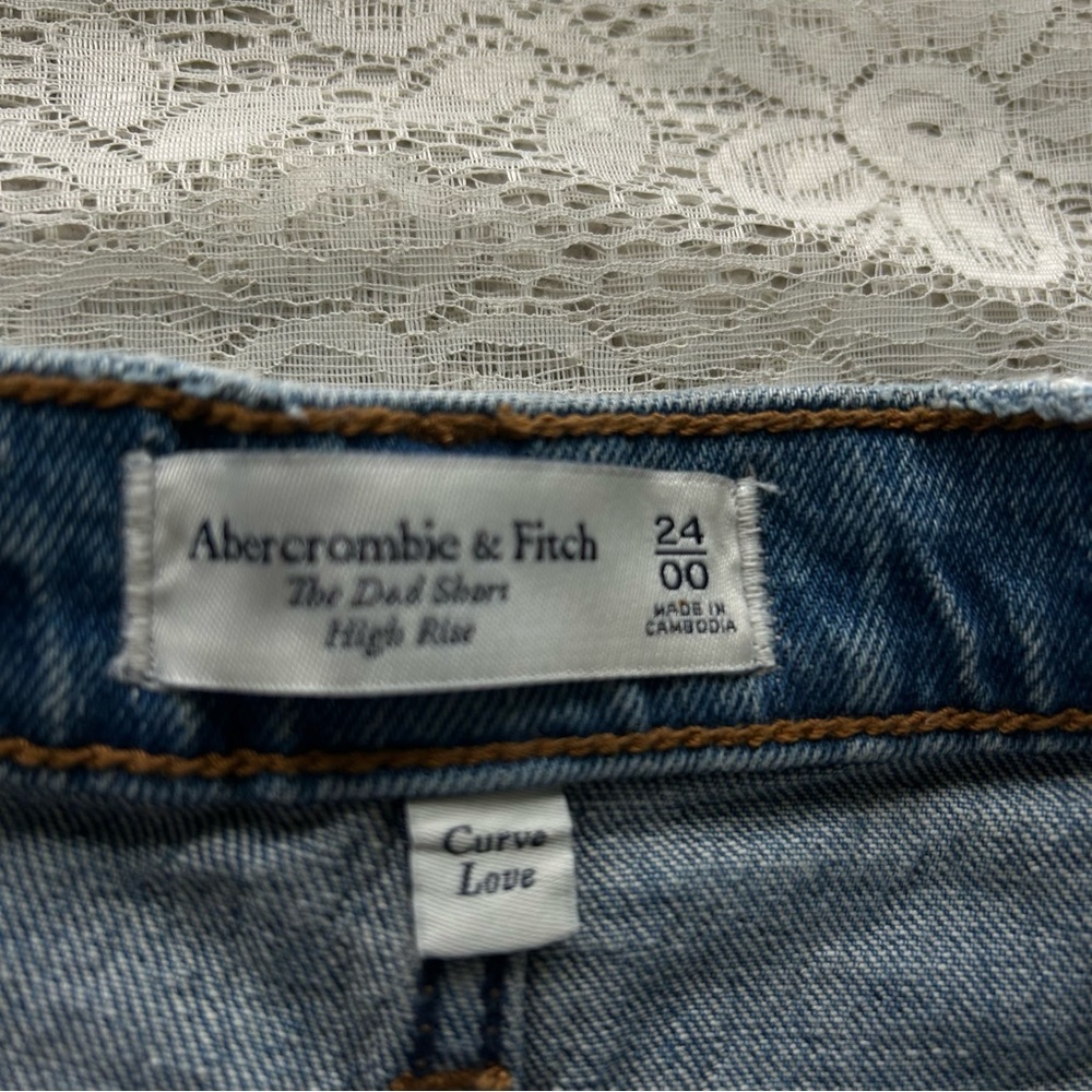 Abercrombie Curve Love High Rise Dad Short 00/24 denim Jean shorts - Picture 3 of 10